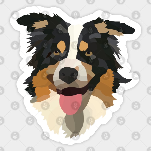 Black tricolor Australian Shepherd Sticker by DavidDms